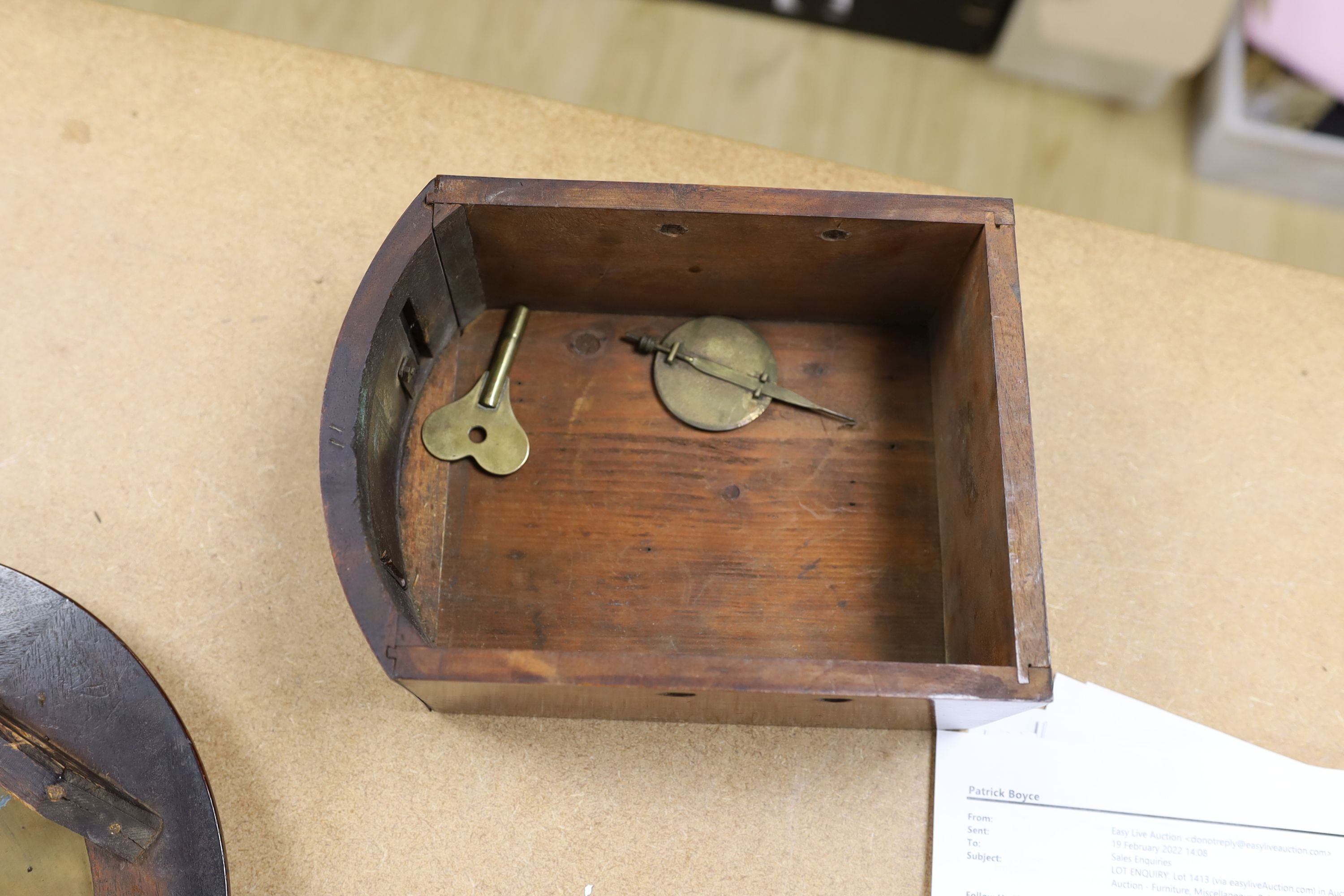 A Camera Kuss & Co. mahogany dial clock, 30 cms diameter.